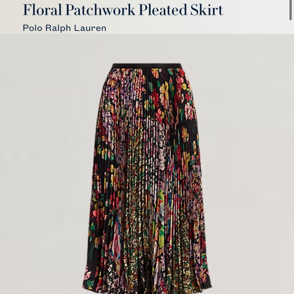 Polo Ralph Lauren Dresses & Skirts - Polo Ralph Lauren Floral Patchwork Accordion Pleated Midi Skirt